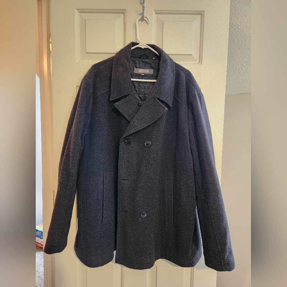 Grey PeaCoat Mens